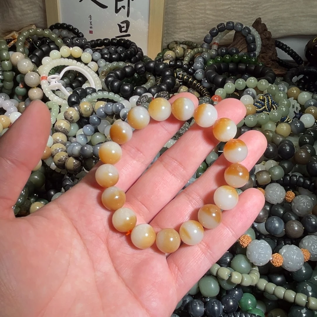 和田玉手链未镶嵌蔷*