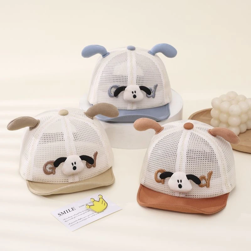 婴儿帽子夏季薄款男宝宝防晒遮阳帽婴幼儿可调节外出鸭舌帽夏天萌