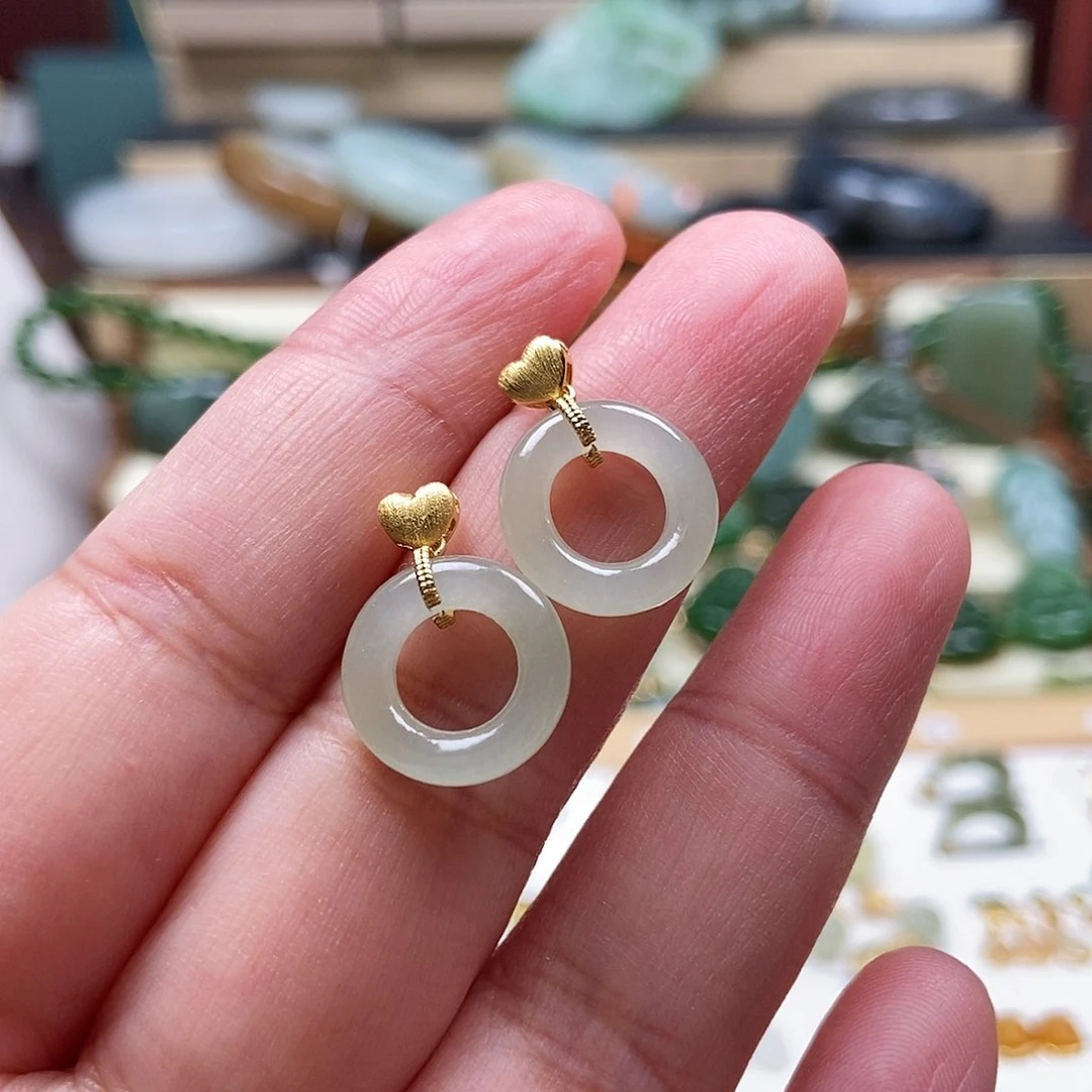 吊坠(不含链)银S925镶嵌和田玉