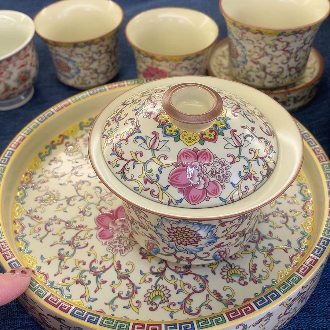 陶景德陶瓷盖碗茶具