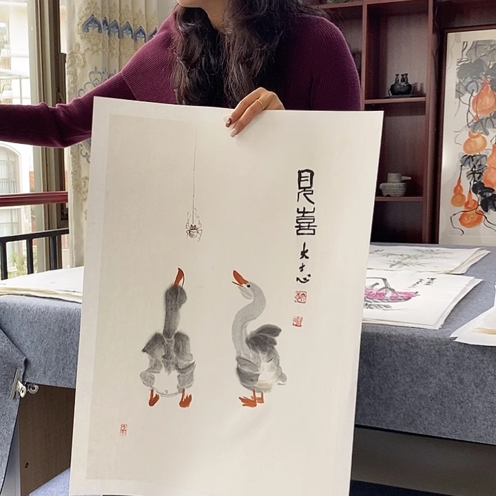 国画纯手绘国画写意作品45*63