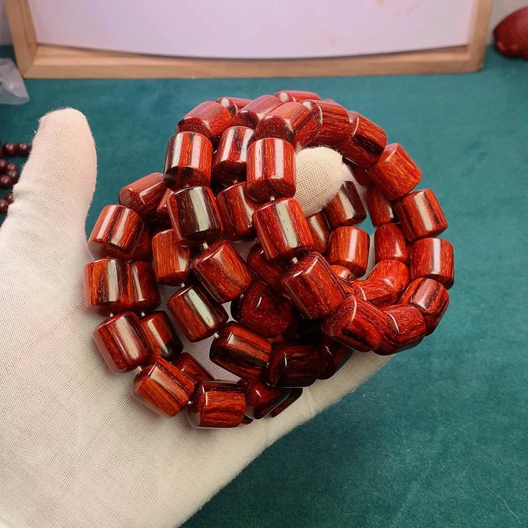 小叶紫檀手串/手链15x16一统天下原汁原味琴料火焰纹