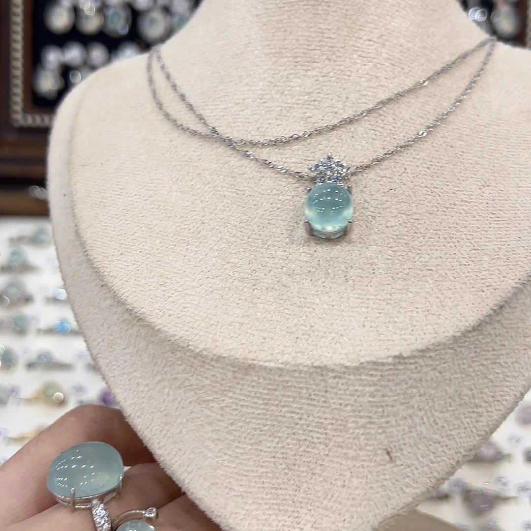 蛇纹石玉银S925镀金镶嵌戒指