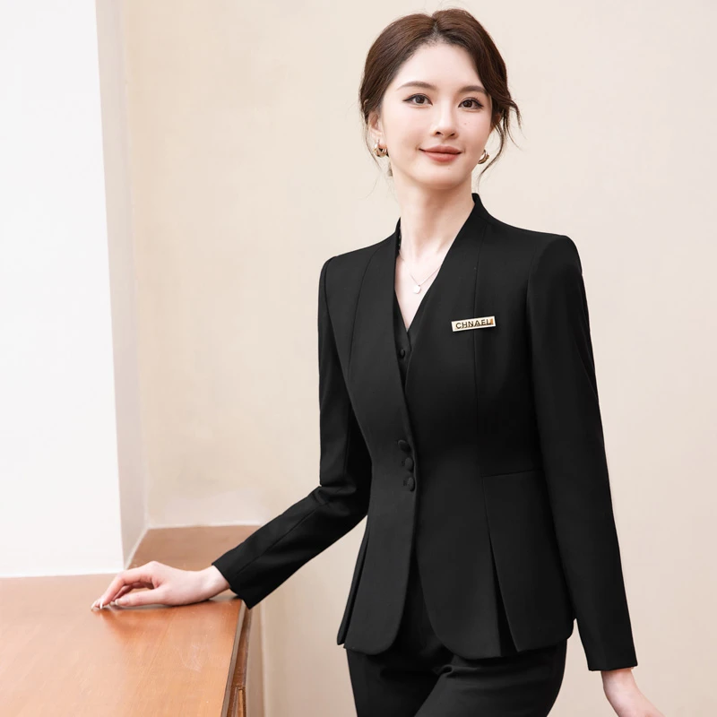 高端职业西装套装女2025秋季新款气质休闲高级感显瘦修身西装套装