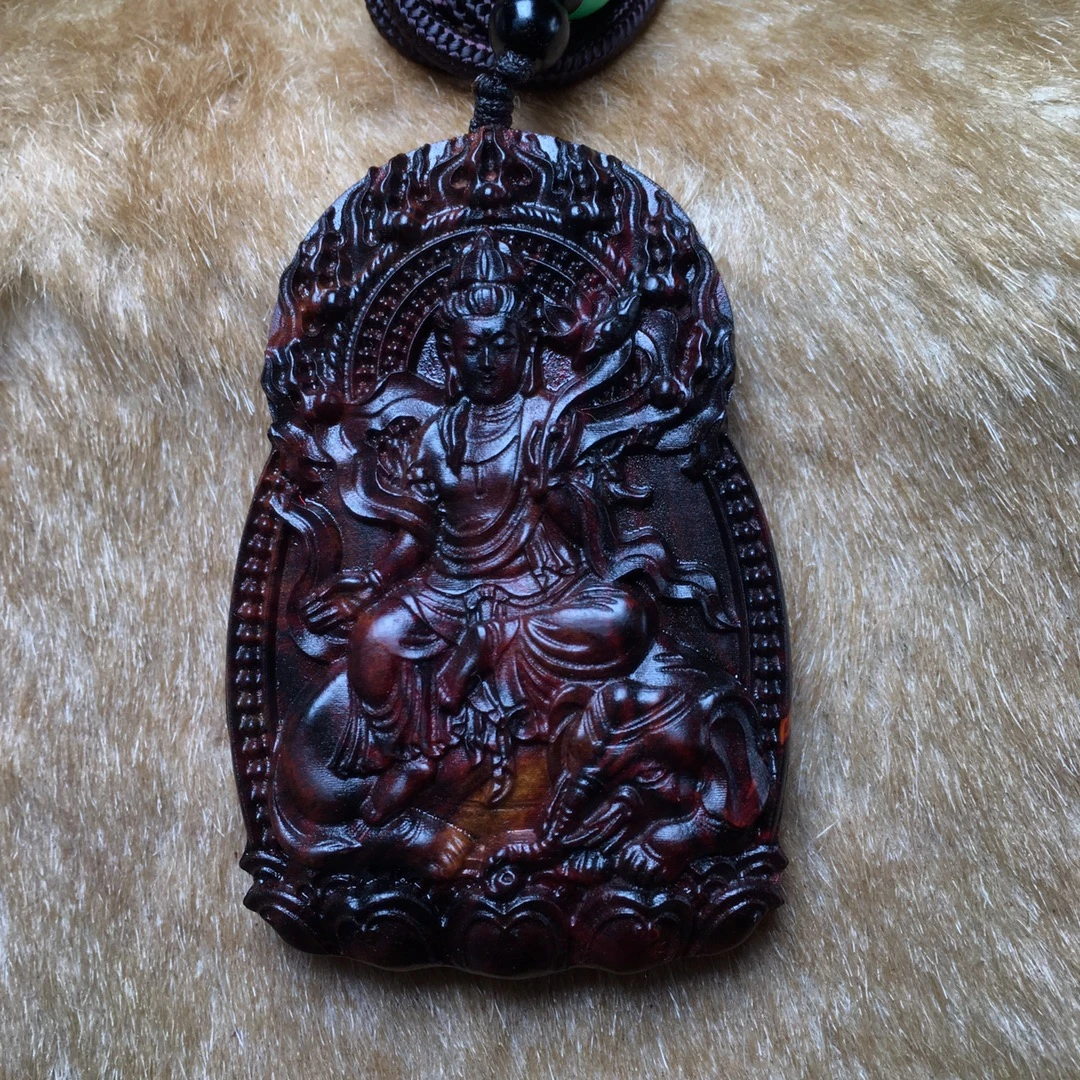 海南黄花梨十二生肖蛇守护神普贤菩萨，毛衣链精工制作文玩收藏品。