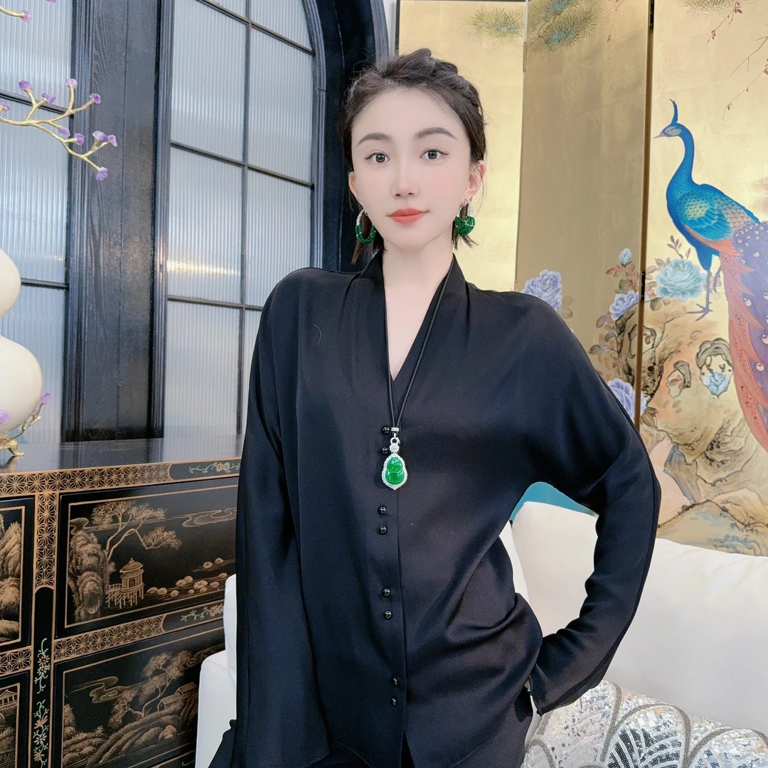 Betty Bairn【茶语】高端系列桑蚕丝衬衫上衣25B-BW8818