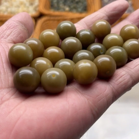 吊坠白玉菩提瑕疵青提圆珠20颗