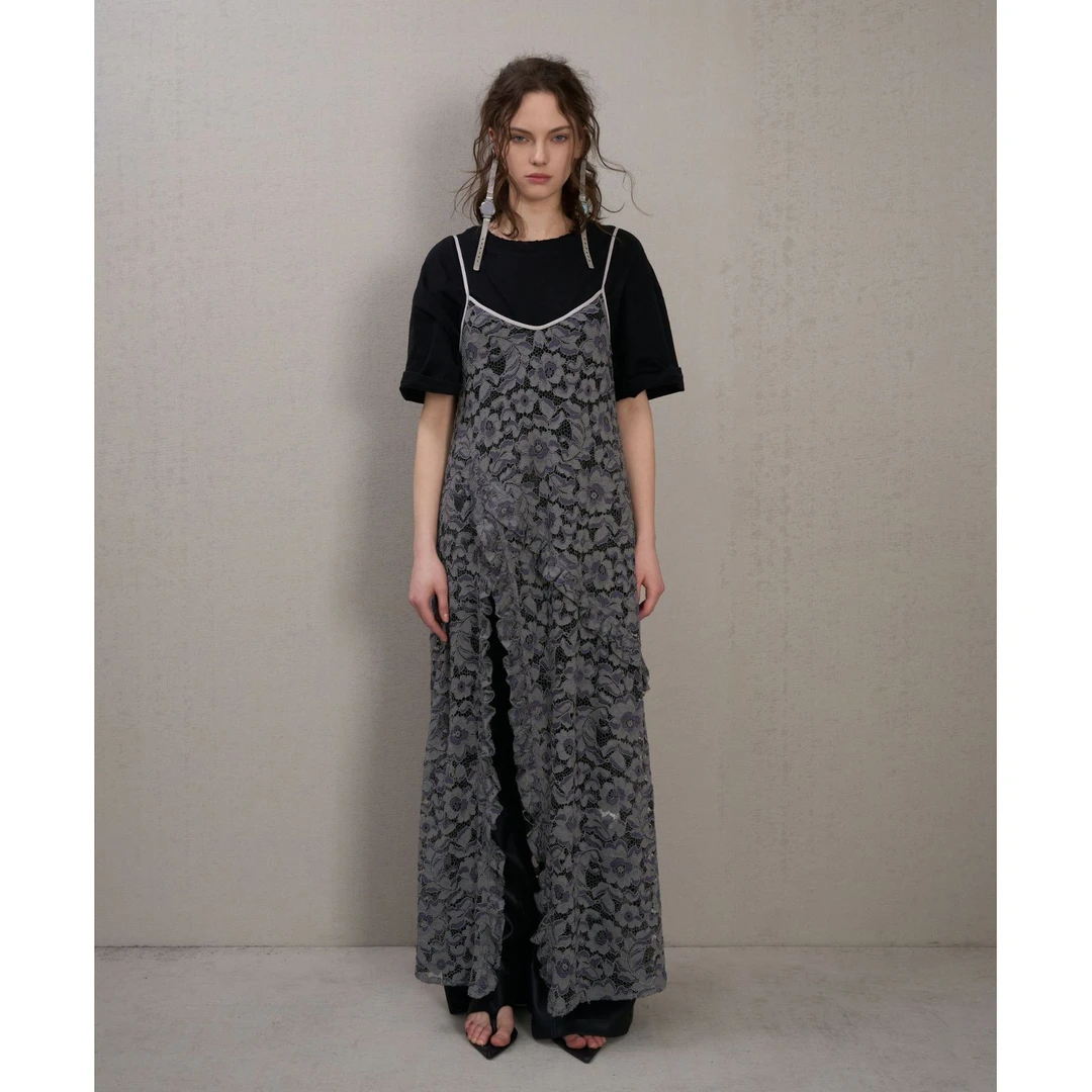 【LOCAT】 senseaweek  领蕾丝花边斜下摆吊带  SA943