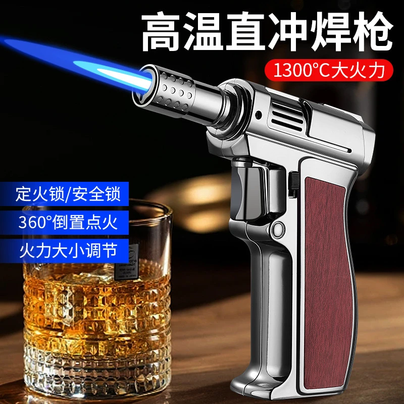 强劲猛火手握试充气直冲蓝火焰点火器可定锁火倒置点火多用途高温
