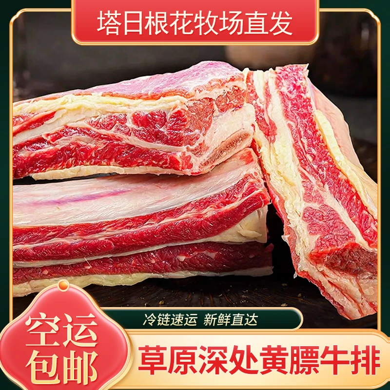 整切牛排呼伦贝尔大草原黄膘牛排散养牛肋排牛排骨
