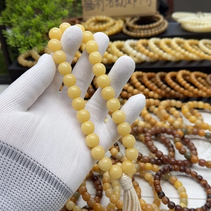 手串菩提根/象牙果卡13珑珠 鬼工27颗10年