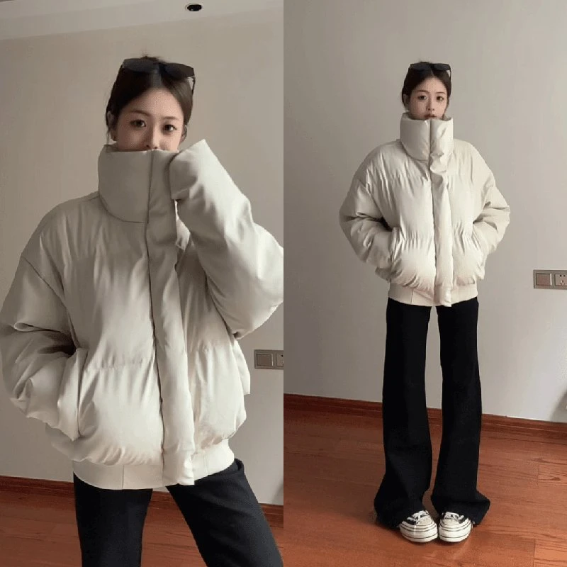 美式帆布短款棉衣男冬季潮牌立领情侣面包服高街cleanfit棉服外套
