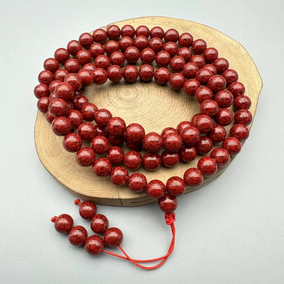 含辰砂工艺品JT177-晶体砂108颗8mm多圈手串