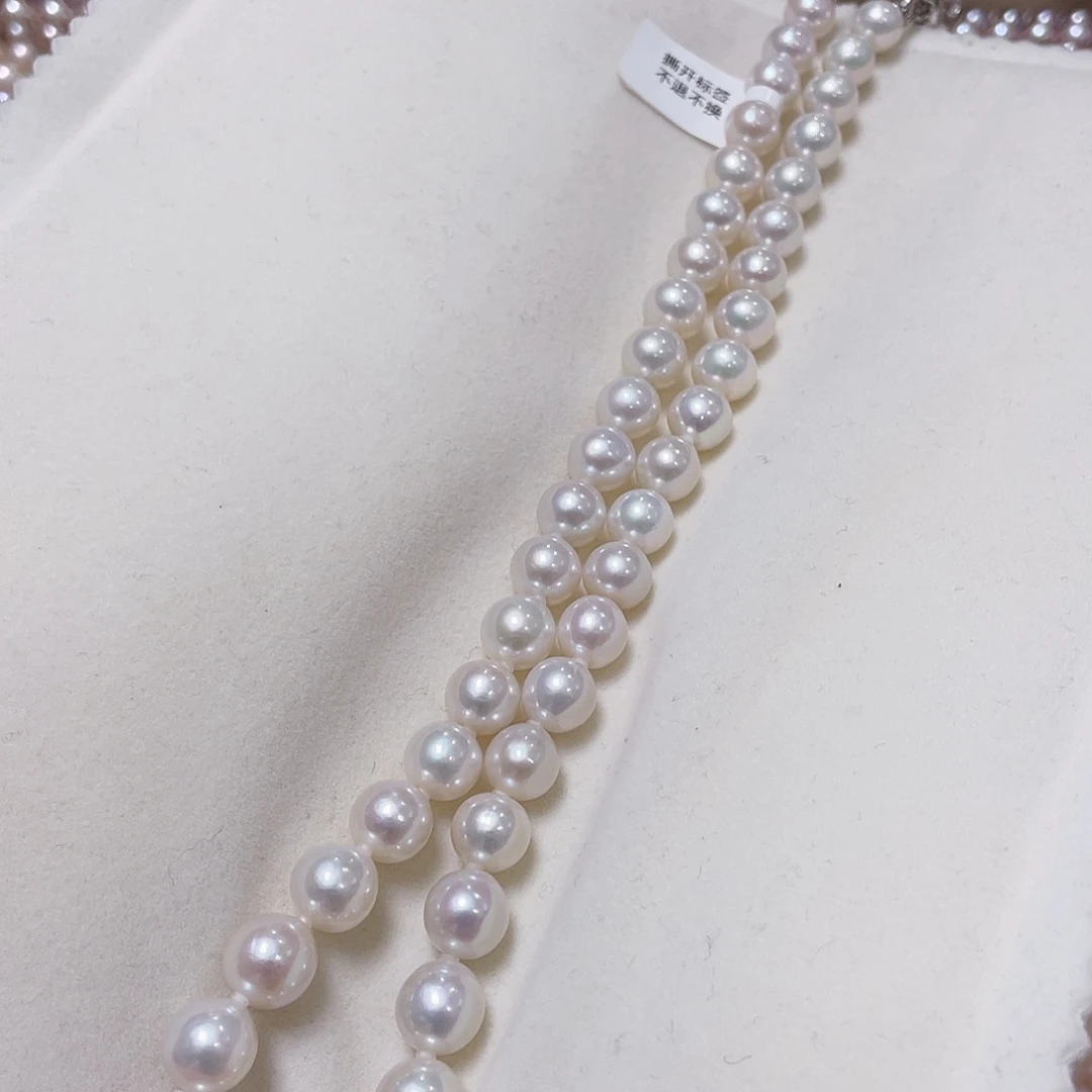 项链银S925镶嵌淡水珍珠