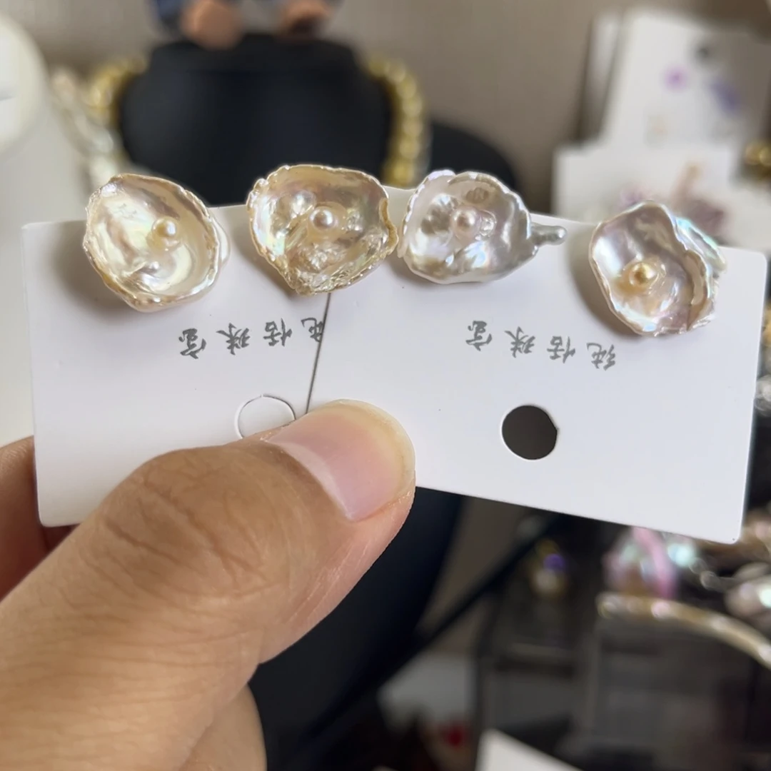 未镶嵌淡水珍珠耳饰【纯恬】多样性发货