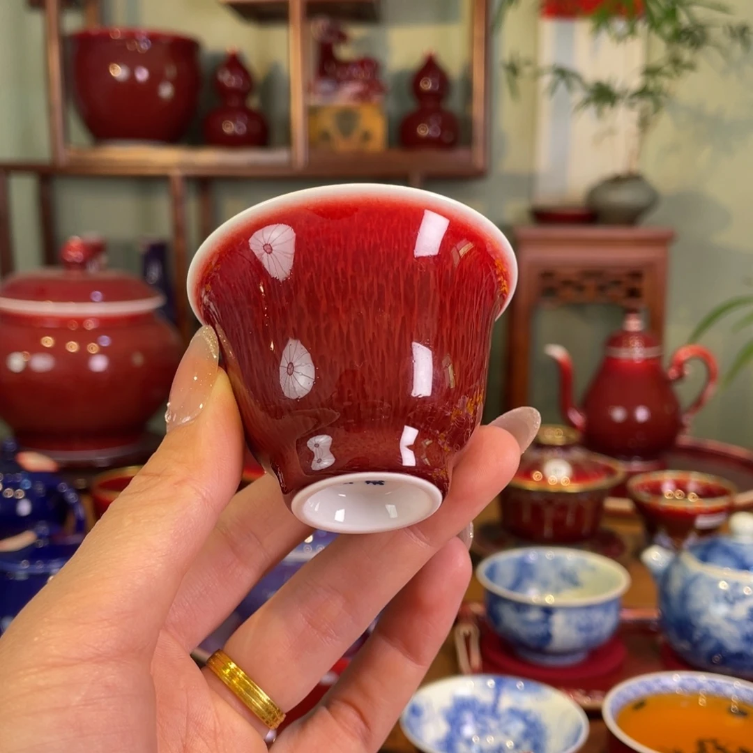 清欢雅玩原矿郎红福利小铃铛杯