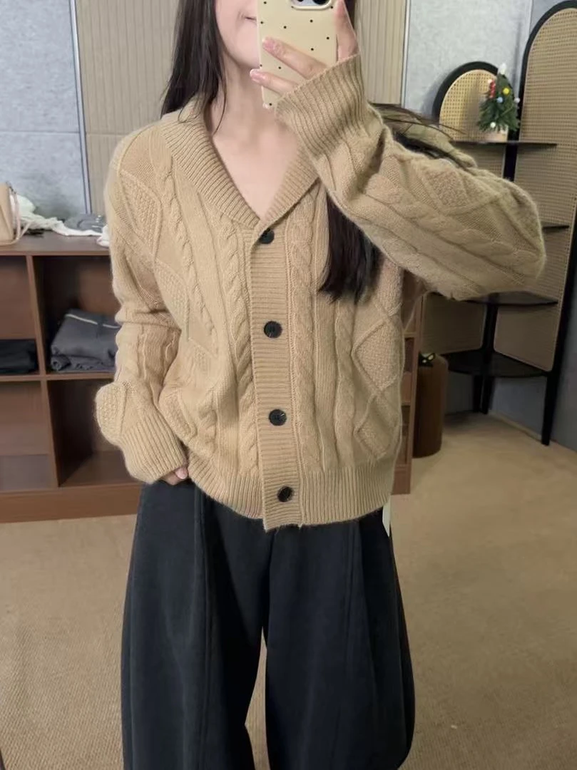 【鑫绒毛衣】毛针织衫单排扣毛织开衫羊毛衫开衫百搭Y222-A354