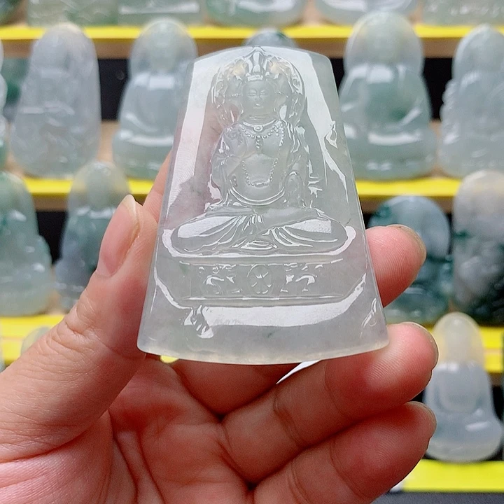 九***肠翡翠未镶嵌吊坠(不含链)度母观音