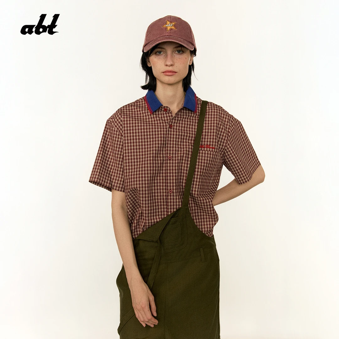 polo翻领格子衬衣 ABT505L02CS1011