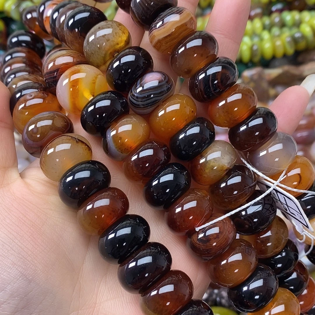 玛瑙/玉髓未镶嵌珠宝半成品卡十八玛瑙一条