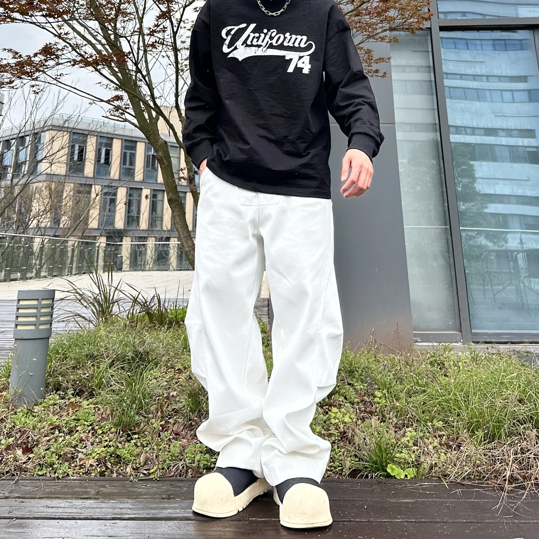 2025春夏弯刀牛仔裤，情侣同款显瘦牛仔裤