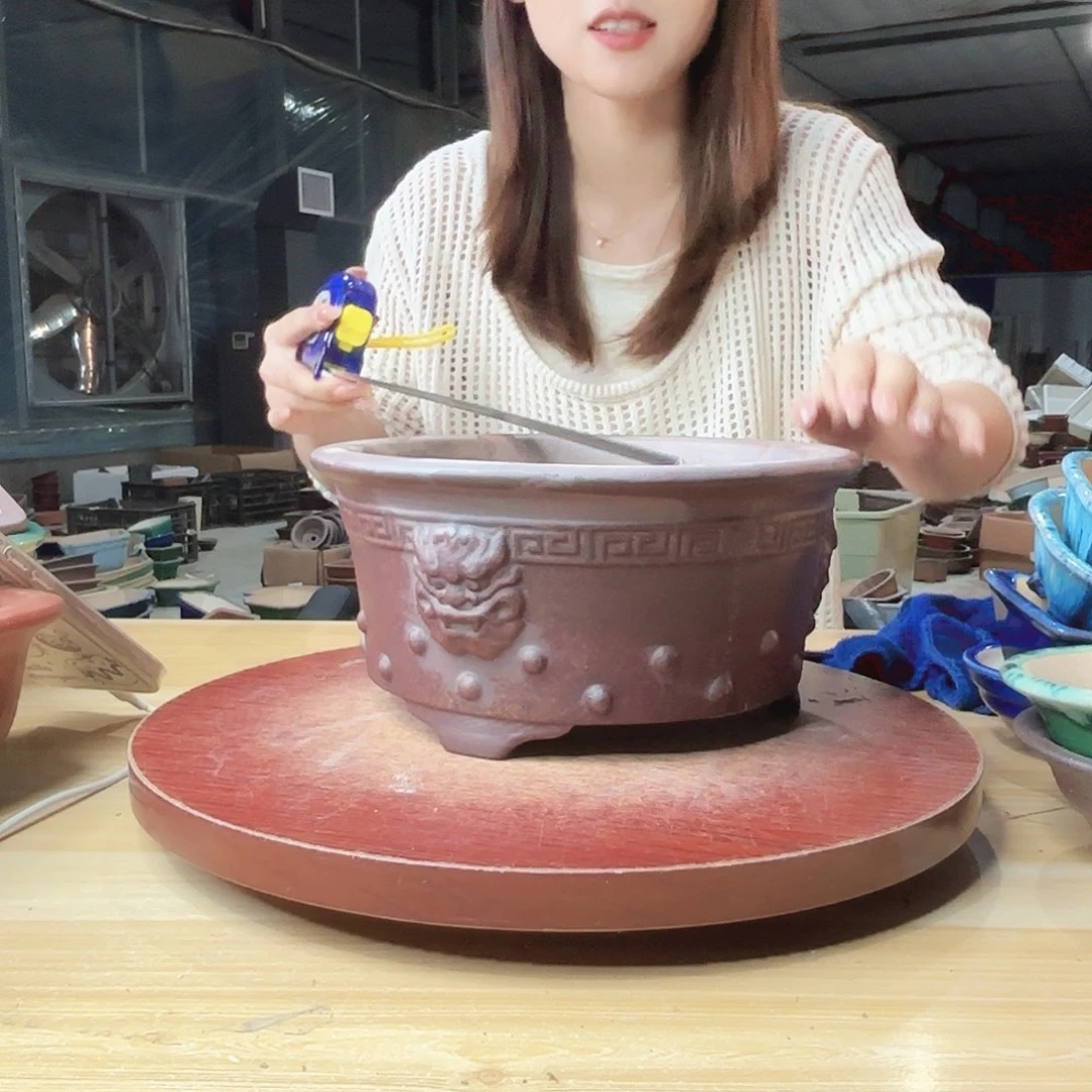紫砂花盆浅草紫砂花盆