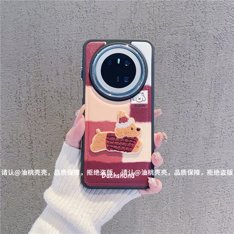 （华为Mate70系列）电镀镜框皮纹鼓包适用华为Mate70/70Pro手机壳潮