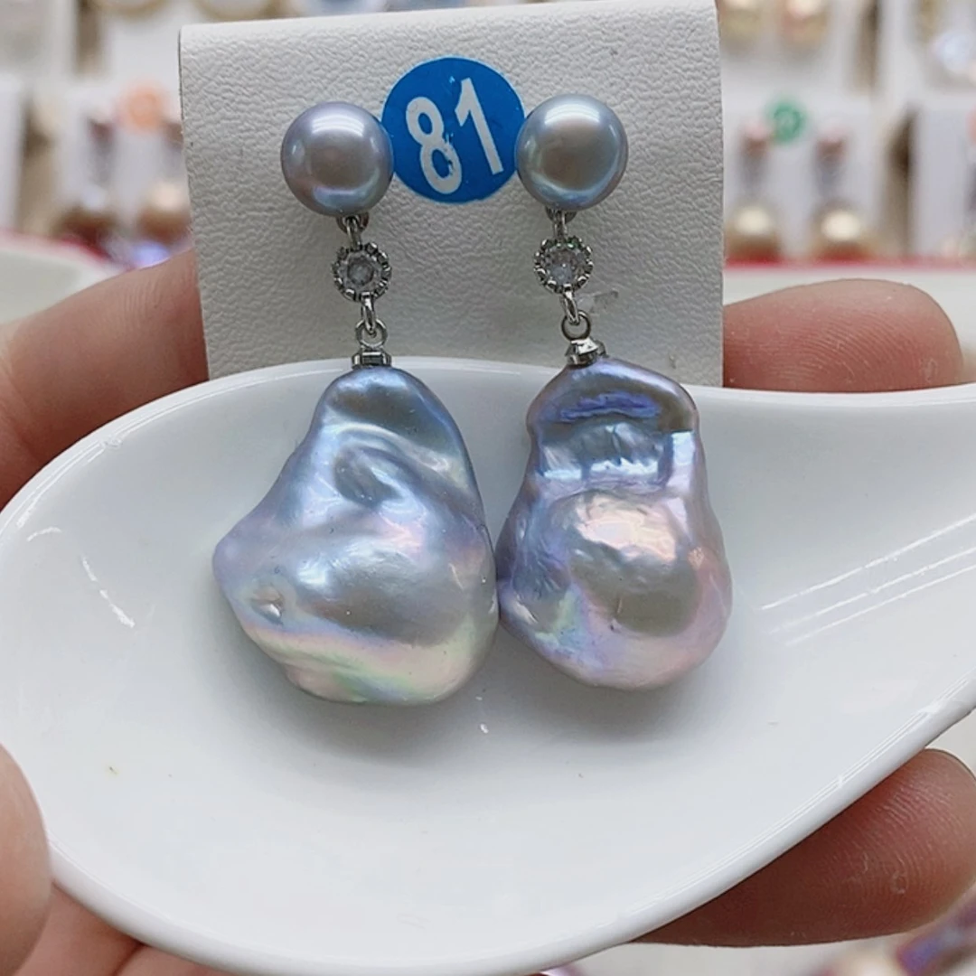 【闪购商品】淡水珍珠耳饰银S925镶嵌