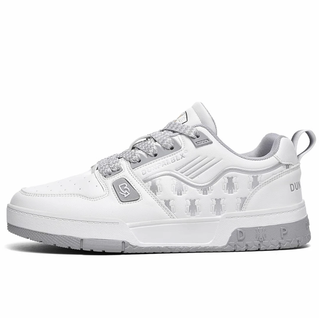 新款皮面男女同款板鞋休闲平板鞋1308【小猪2】