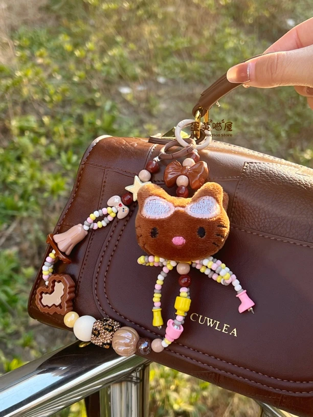 毛绒kitty手机挂链可爱钥匙扣包挂少女心挂件挂饰kt猫挂绳凯蒂