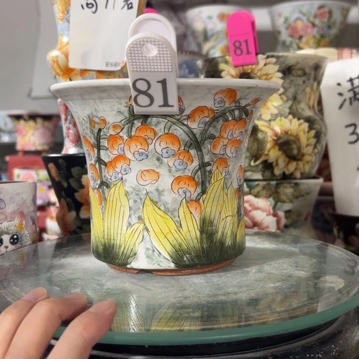 景德镇手绘花盆满38包邮偏远地区除外