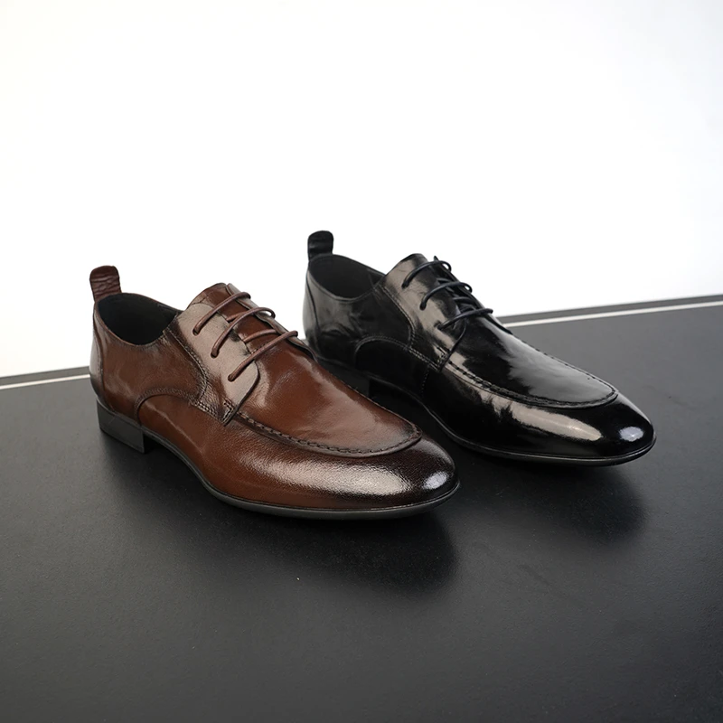 男士夏季透气头层牛皮软底软面商务休闲先系带皮鞋真皮休闲鞋鞋子