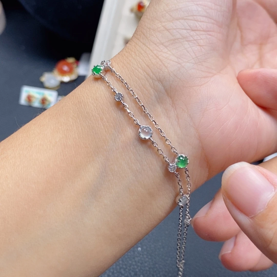 翡翠银S925镶嵌戒指