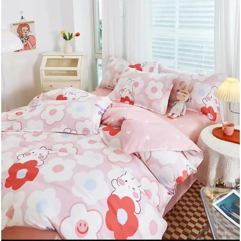 【北奈かわ会社】100支匹马棉 高端精品三件套 粉色花朵