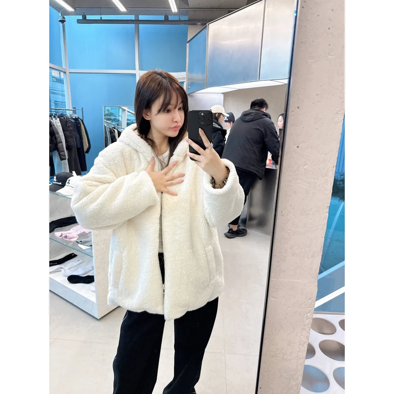 【sKycaptain】格子定制白色超厚连帽大外套#