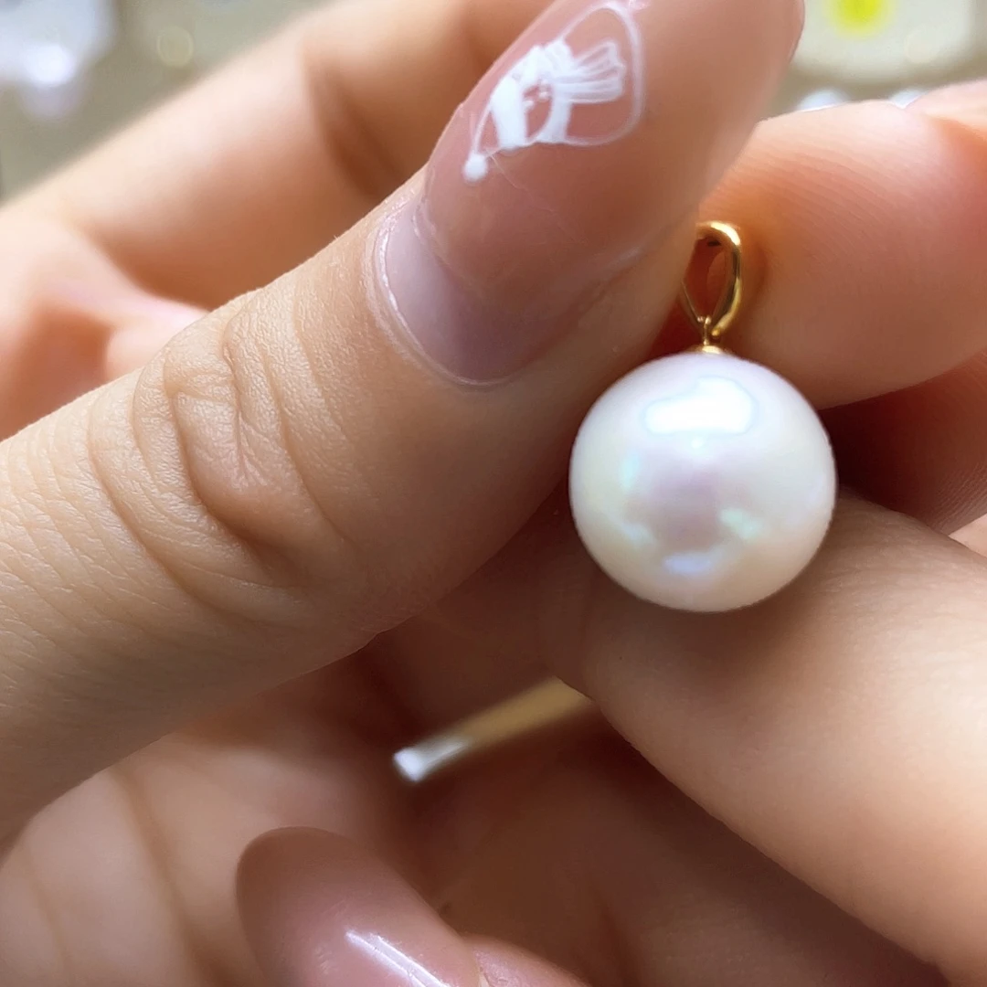 淡水珍珠颈饰18K金镶嵌