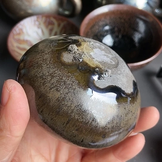 茶盏380 建窑建盏微瑕磨底