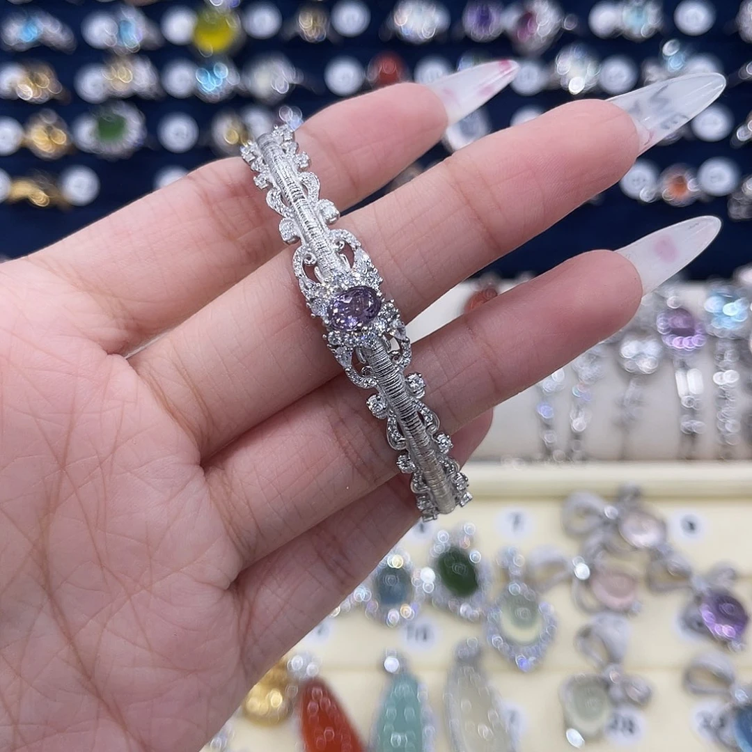 岫玉银S925镶嵌手链薯***吃