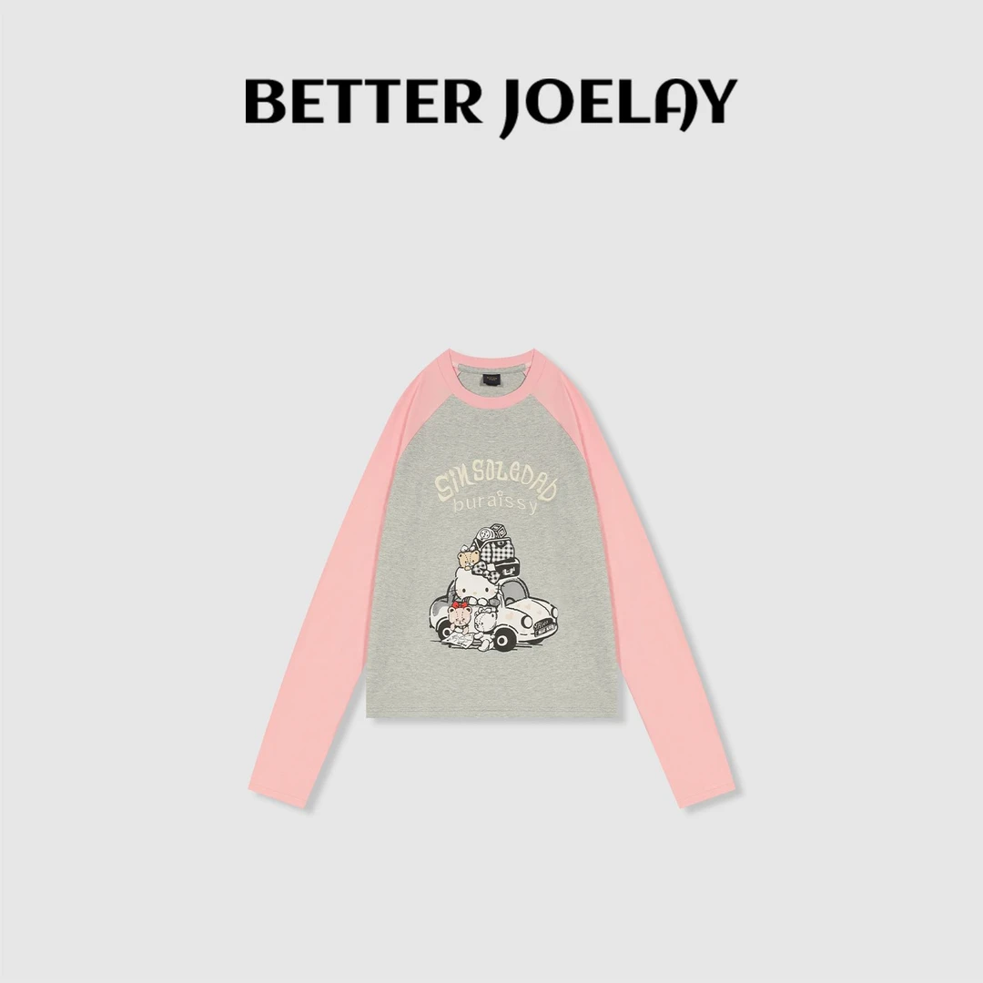 BETTER JOELAY-【加州蓝天】时尚百搭简约插肩长袖个性休闲风KH1869