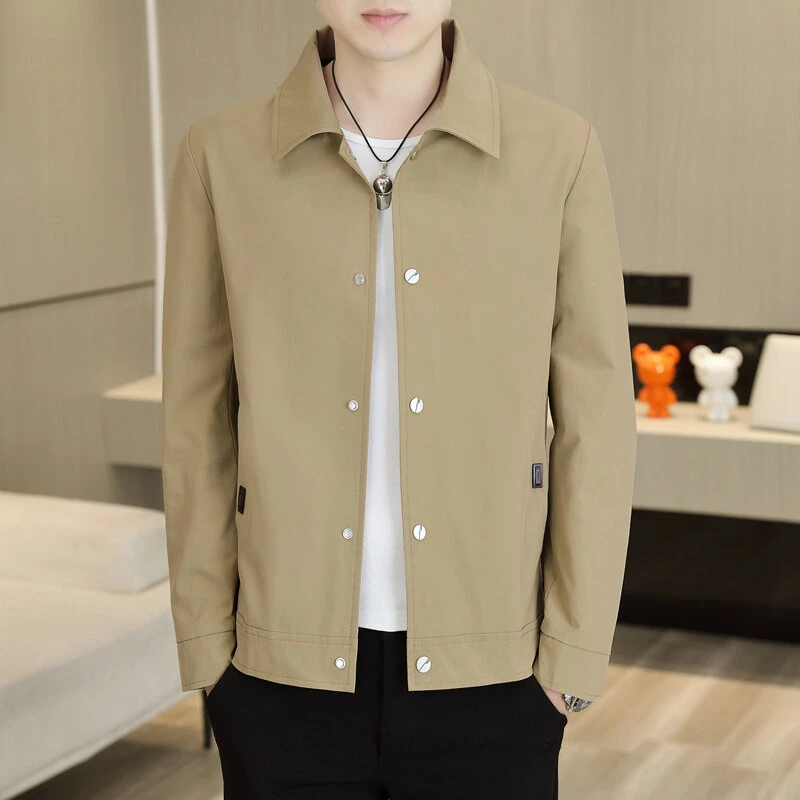 男士薄款翻领春夏款夹克时尚休闲简约百搭外套