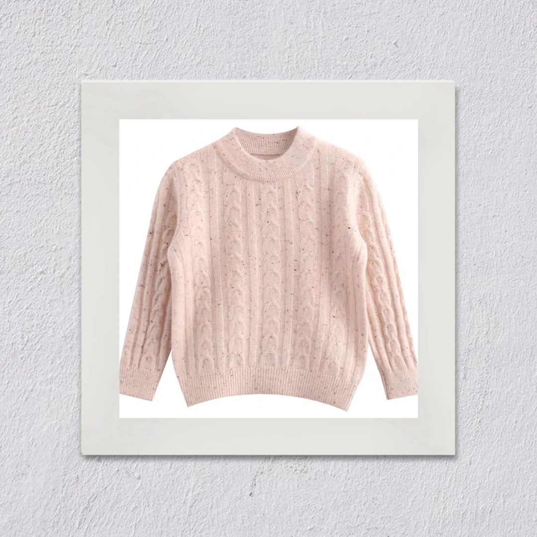 D220女童时尚秋冬款加厚洋气一体绒针织上衣