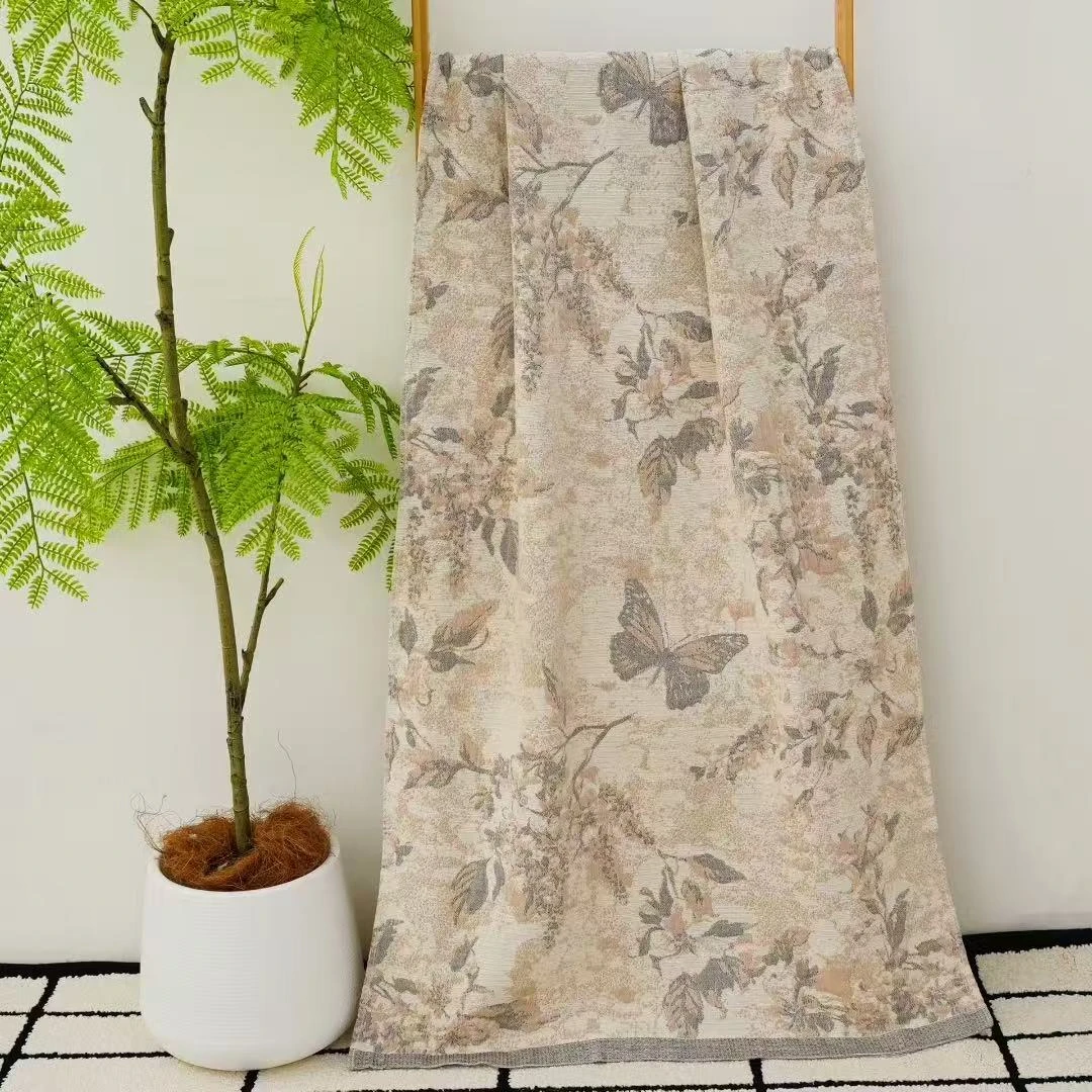 【蝴蝶】80*160cm浴巾棉麻吸水亲肤舒适柔软双面可用