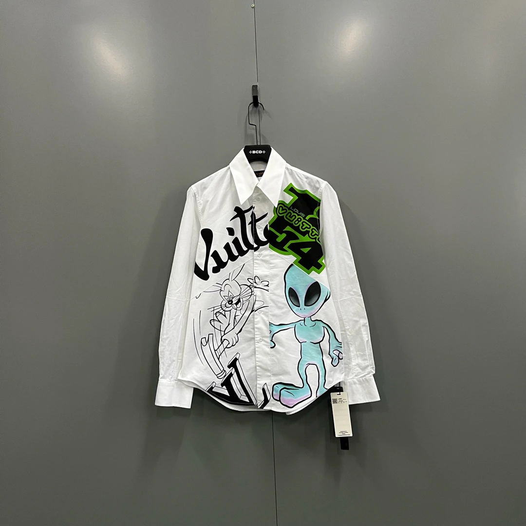 95新 LouisVuitton/路易威登 楠6 卡通外星人印花衬衫 015159