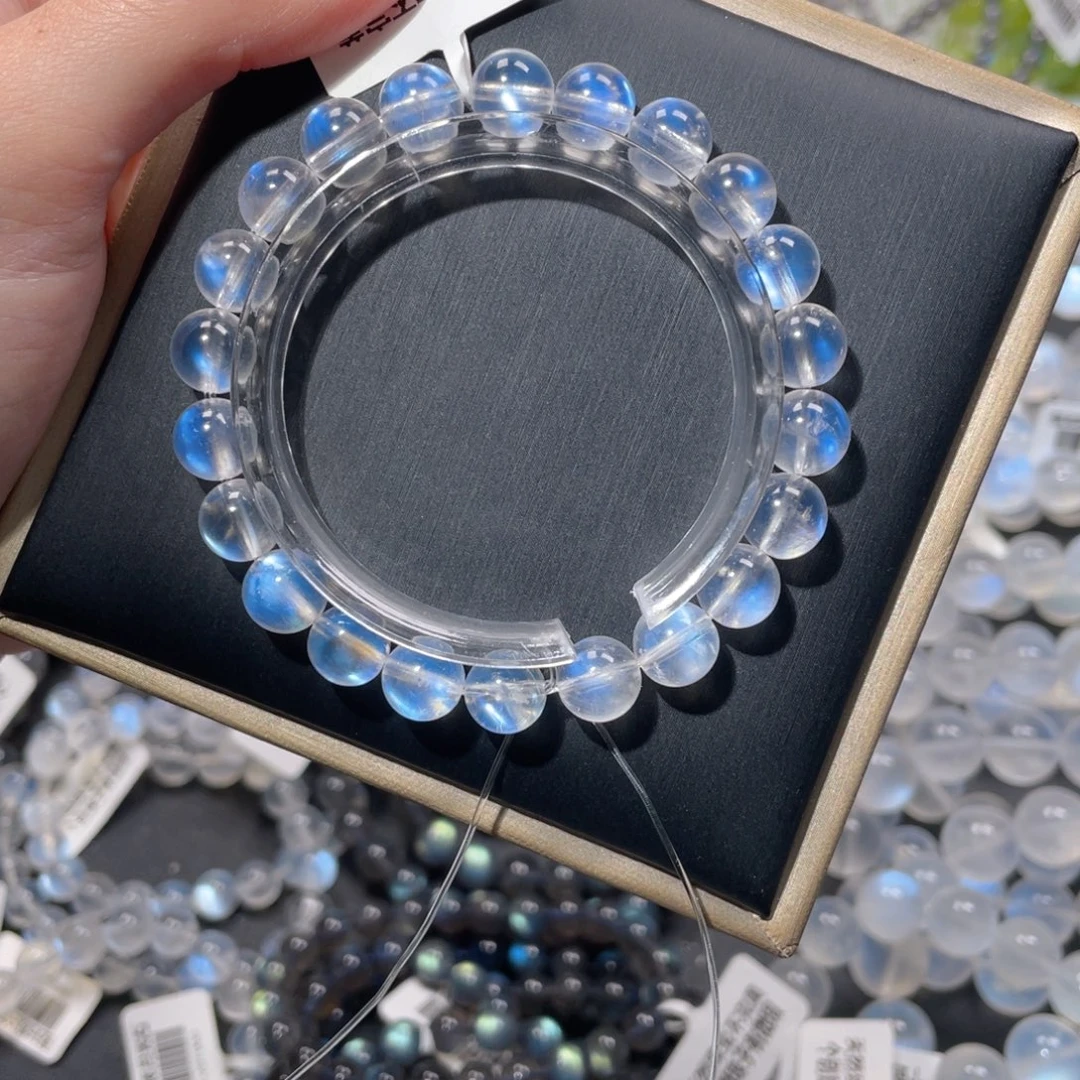 未镶嵌长石手链毕业级蓝月光8m+