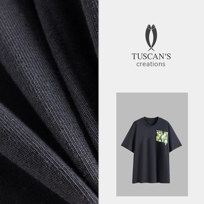 TUSCAN'S CREATIONS通勤百搭短袖T恤宽松休闲圆领T恤时代双鱼