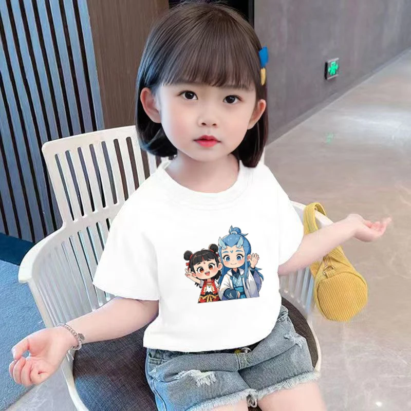 女童短袖t恤纯棉圆领卡通印花夏季宝宝半袖薄款韩版女宝正肩体恤