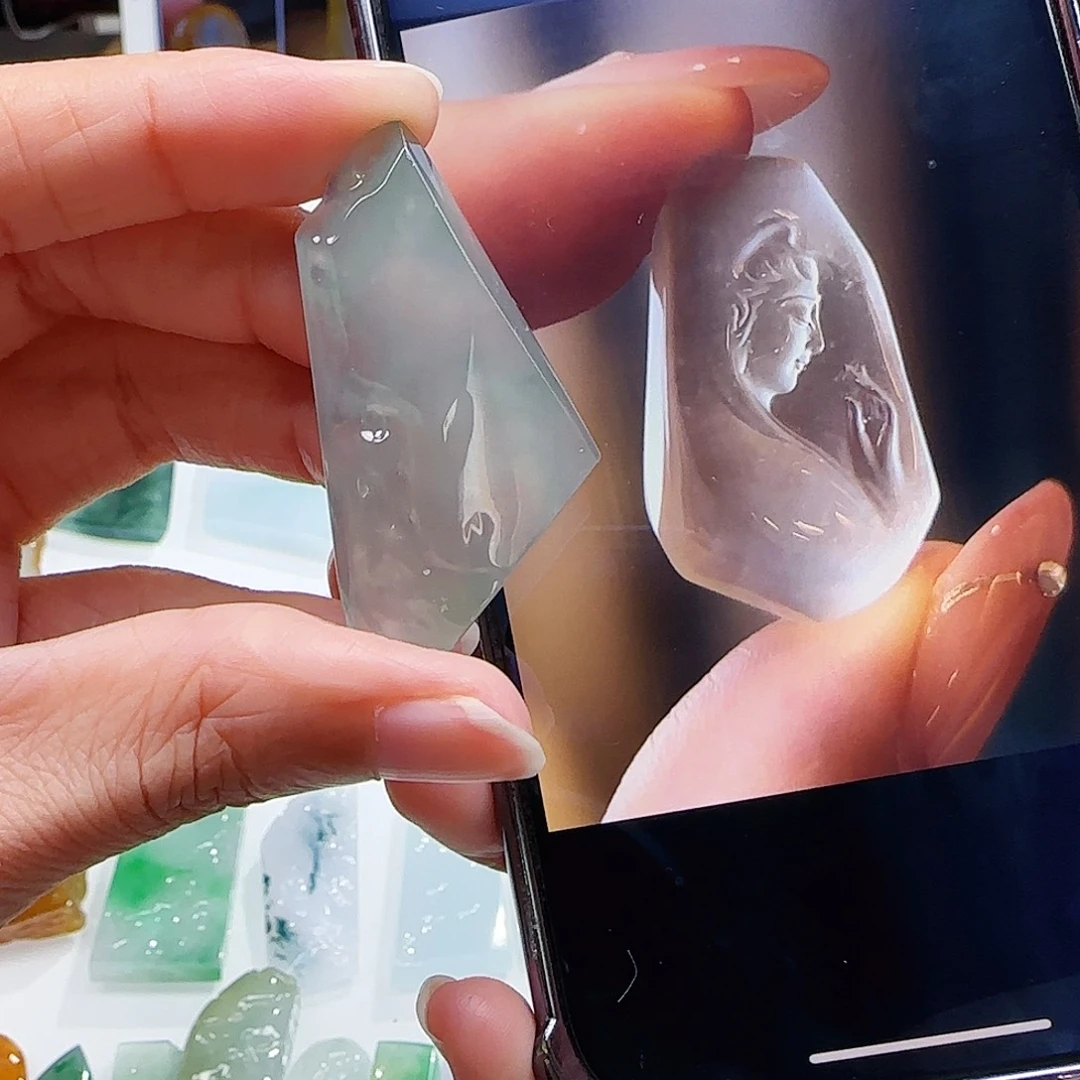 定制翡翠未镶嵌缅甸翡翠挂件