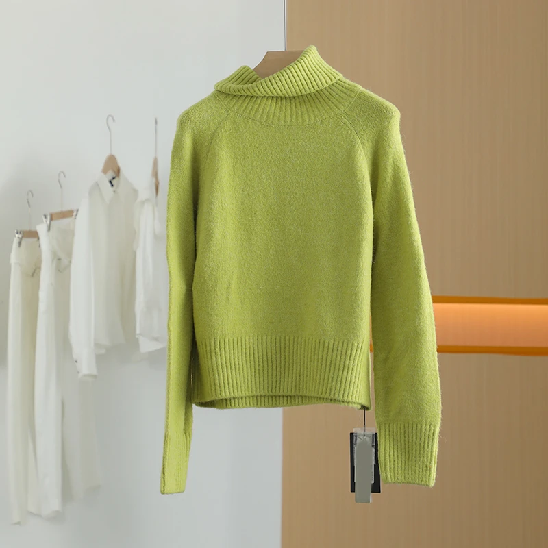 【上新7折-唐长老自营】货号M0102女装冬季芥末黄色高领毛衫MSL