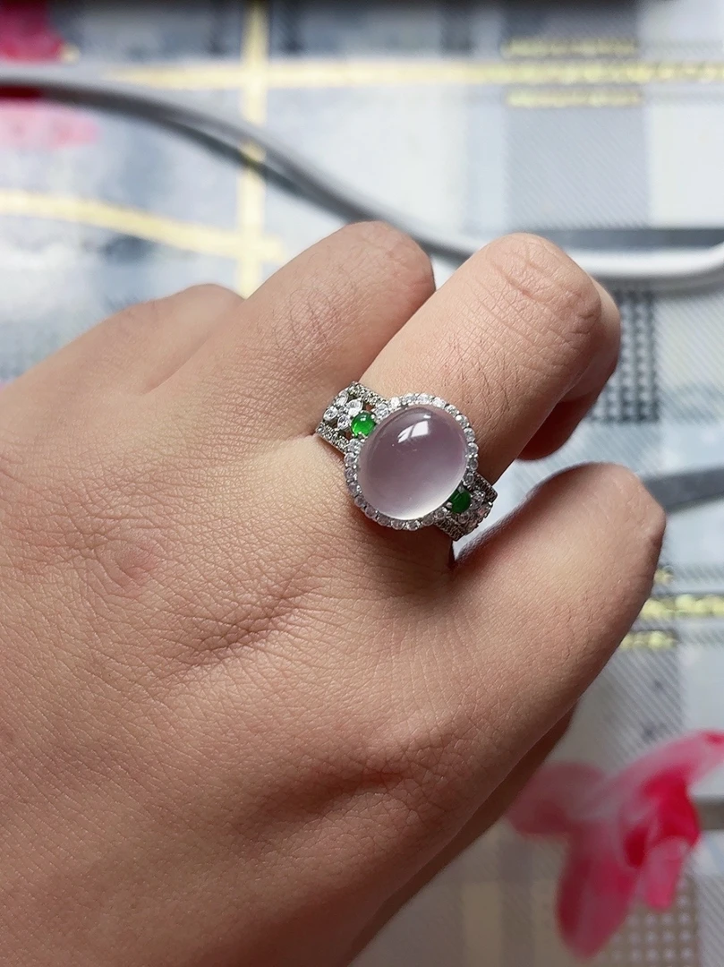 玛瑙玉髓925银戒指女