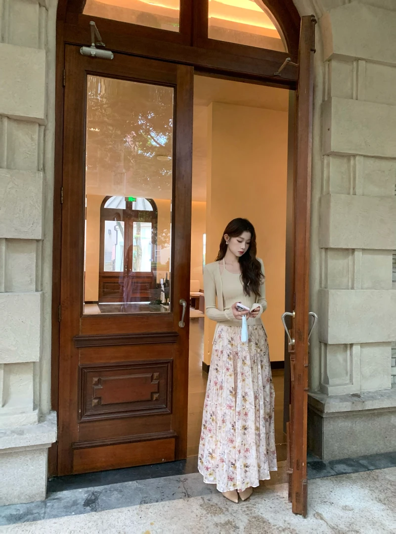 EIA一尧【珍妮日记半裙】气质韩系温柔碎花半裙高腰百搭日常大摆女